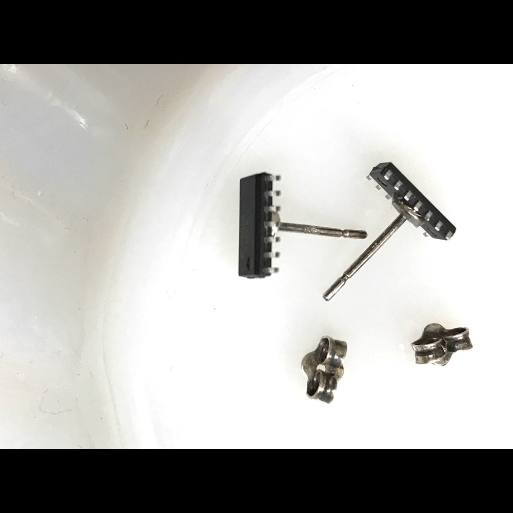 Computer Chip Earrings - Picture 3 of 4
